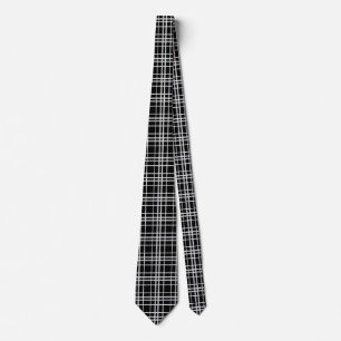 Black White Checkated Linjer Mönster Slips
