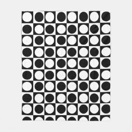 Black White Checkated Polka dots Fleecefilt