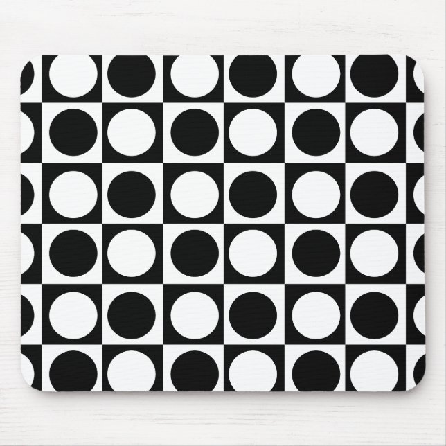 Black White Checkated Polka dots Musmatta (Framsidan)