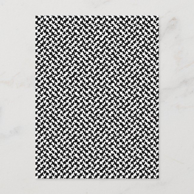 Black White Checkboard Vykort (Framsida)