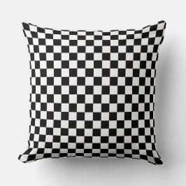 Black & White Checkerboard Dekorativ kudde