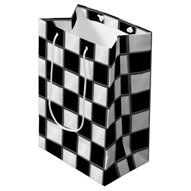 Black & White Checkerboard Mönster (Framsidan Vinklad)