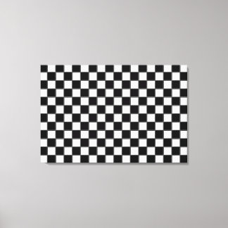Black & White Checkerboard Mönster Canvastryck