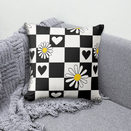 Black White Checkered Nursery Kudde