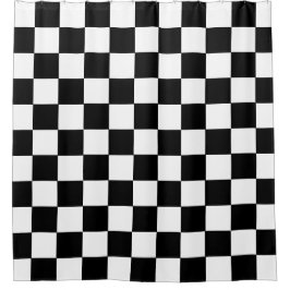 Black White Checkered Shower Curtain