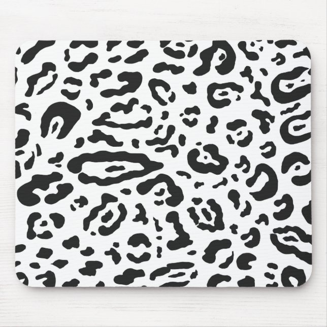 Black & White Cheetah Leopard Animal Print Musmatta (Framsidan)