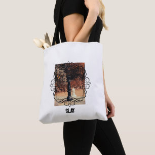 Black White Chess Tote Bag med Kung Slay Tygkasse