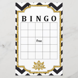 Black White Chevron bingo-spel