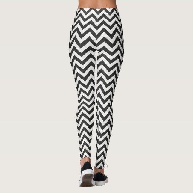 Black White Chevron Leggings (Baksida)