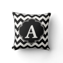 Black White Chevron Monogram