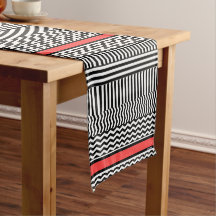 BLACK WHITE CHEVRON RAND + RED BAND