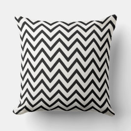 Black & White Chevron Zigzag Mönster Kudde