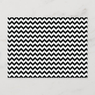 Black White Chevrons Vykort