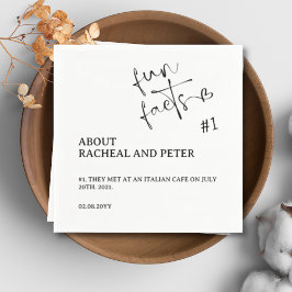 Black White Chic Modern Roligt Facts Heart-skript Pappersservett