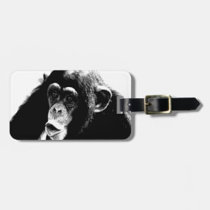 Black White Chimpanzee Bagagebricka