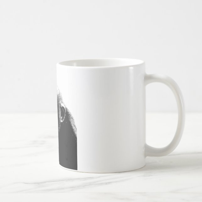 Black White Chimpanzee Kaffemugg (Höger)