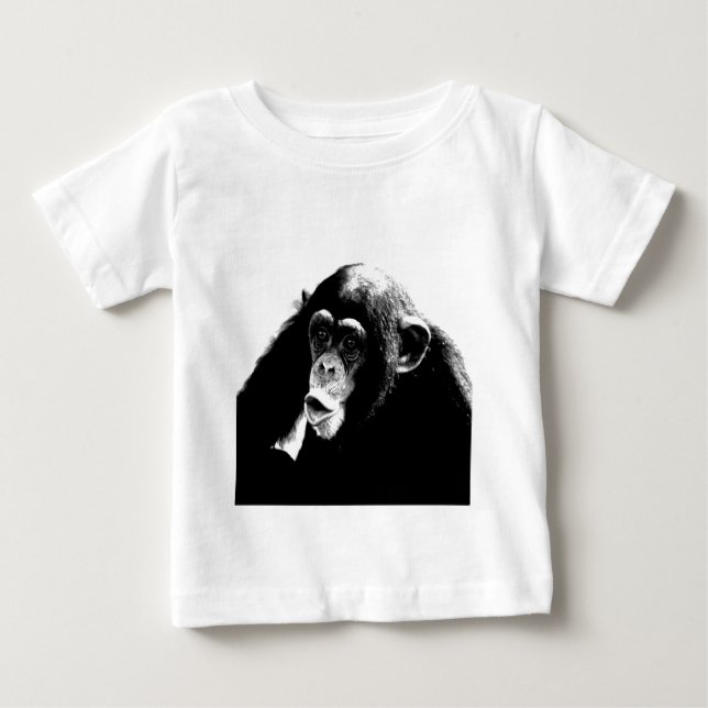 Black White Chimpanzee T-shirt (Framsida)