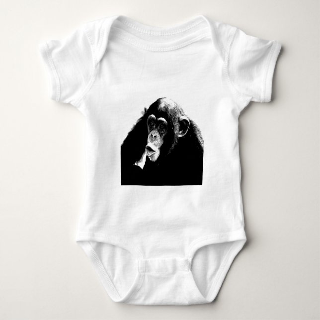 Black White Chimpanzee Tee (Framsida)