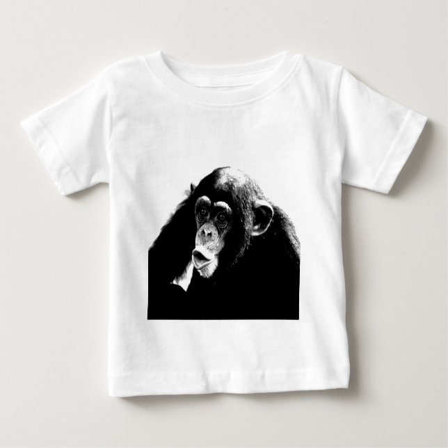 Black White Chimpanzee Tee (Framsida)