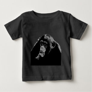 Black White Chimpanzee Tee Shirt