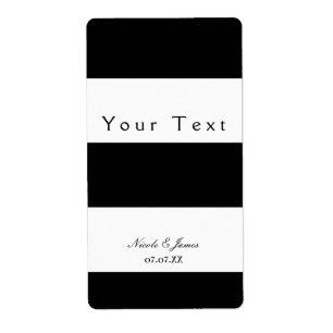 Black & White Chunky Rand Chic Vin-etikett Fraktsedel