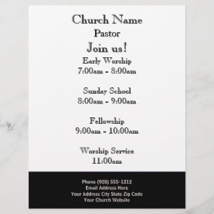 Black White Church Flyer, Gå med oss Reklamblad