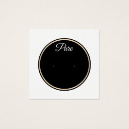 Black White Circle Stud Earring Visning Holder Fyrkantigt Visitkort
