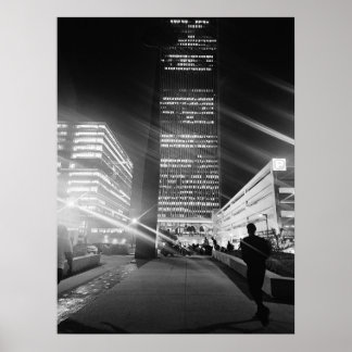 Black & White City Ljus Poster