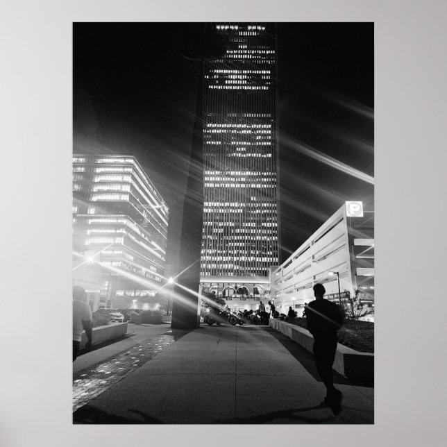 Black & White City Ljus Poster (Framsidan)