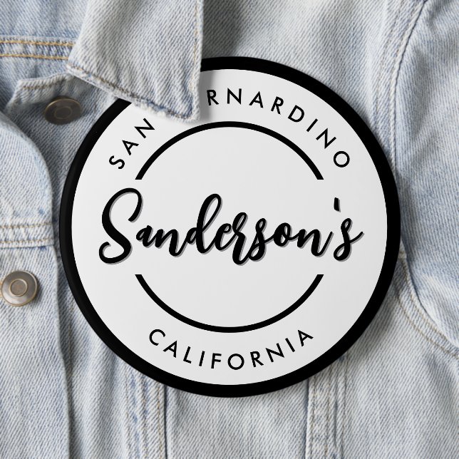 Black White City Town Ställe Location Namn Circle Knapp (In Situ)