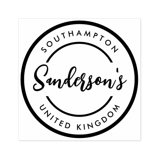 Black White City Town Ställe Location Namn Circle Stämpel (Tryck)