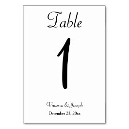 Black White Classic Bröllop Bordsnummer