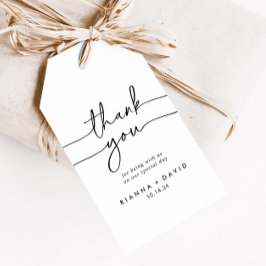 Black White Classic Bröllop Tack Presentetikett