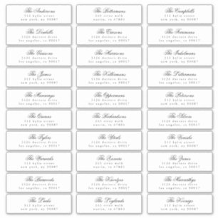 Black White Classic Calligraphy Adress Guest Klistermärken