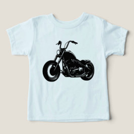 Black White Classic Cruiser Motorcycle Vector Art T Shirt