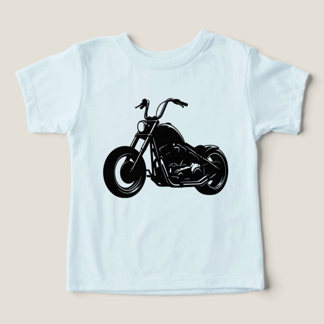 Black White Classic Cruiser Motorcycle Vector Art T Shirt (Design Framsida)