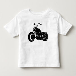 Black White Classic Cruiser Motorcycle Vector Art T Shirt