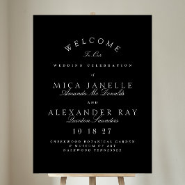 Black & White Classic Elegant Calligraphy Bröllop Poster