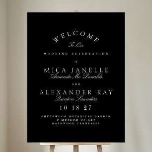 Black & White Classic Elegant Calligraphy Bröllop Poster