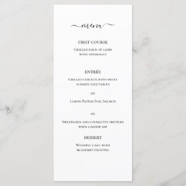 Black White Classic Elegant Monogram Bröllop Menu Meny