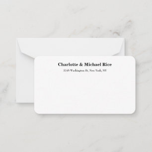 Black White Classic Fold Text Elegant Family Anteckningskort