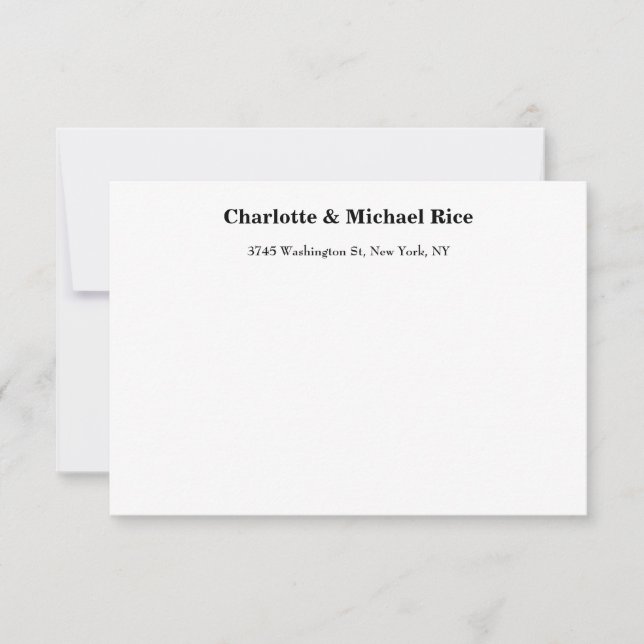 Black White Classic Fold Text Elegant Family OSA Kort (Framsida)