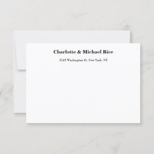 Black White Classic Fold Text Elegant Family OSA Kort