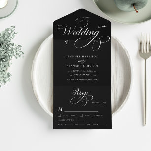 Black & White Classic Forme Calligraphy Bröllop