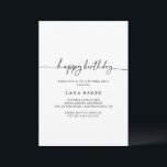 Black White Classic Happy Birthday Party Inbjudningar<br><div class="desc">This black white classic happy birthday party invitation is perfect for a modern event. The simple and elegant design features classic and fancy script typography in black and white.</div>