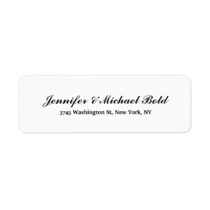 Black White Classic Kreativ Push Script Family Returadress Etikett