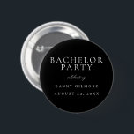 Black & White Classic Manar Bachelor Party Knapp<br><div class="desc">Knappen Black & White Classic Manar Bachelor Party Följ vår butik för många fler inbjudningar och utformningar</div>