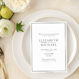 Black & White Classic-skript Post Bröllop Brunch Inbjudningar