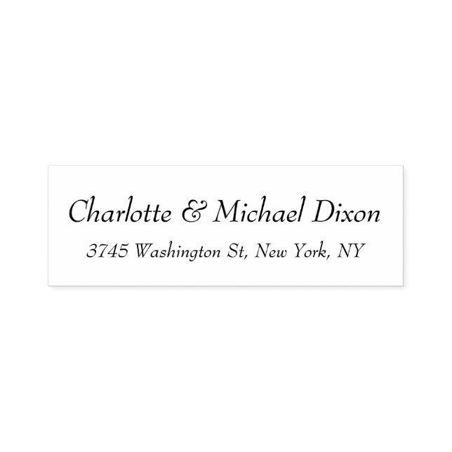 Black White Classic Snyggt Elegant Family Namn Självfärgande Stämpel (Design)