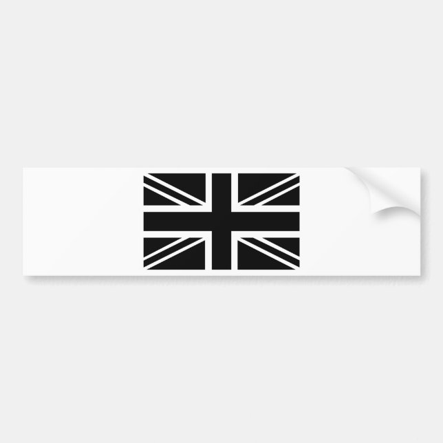 BLack & White Classic Union Jack British(UK) Flagg Bildekal (Framsidan)